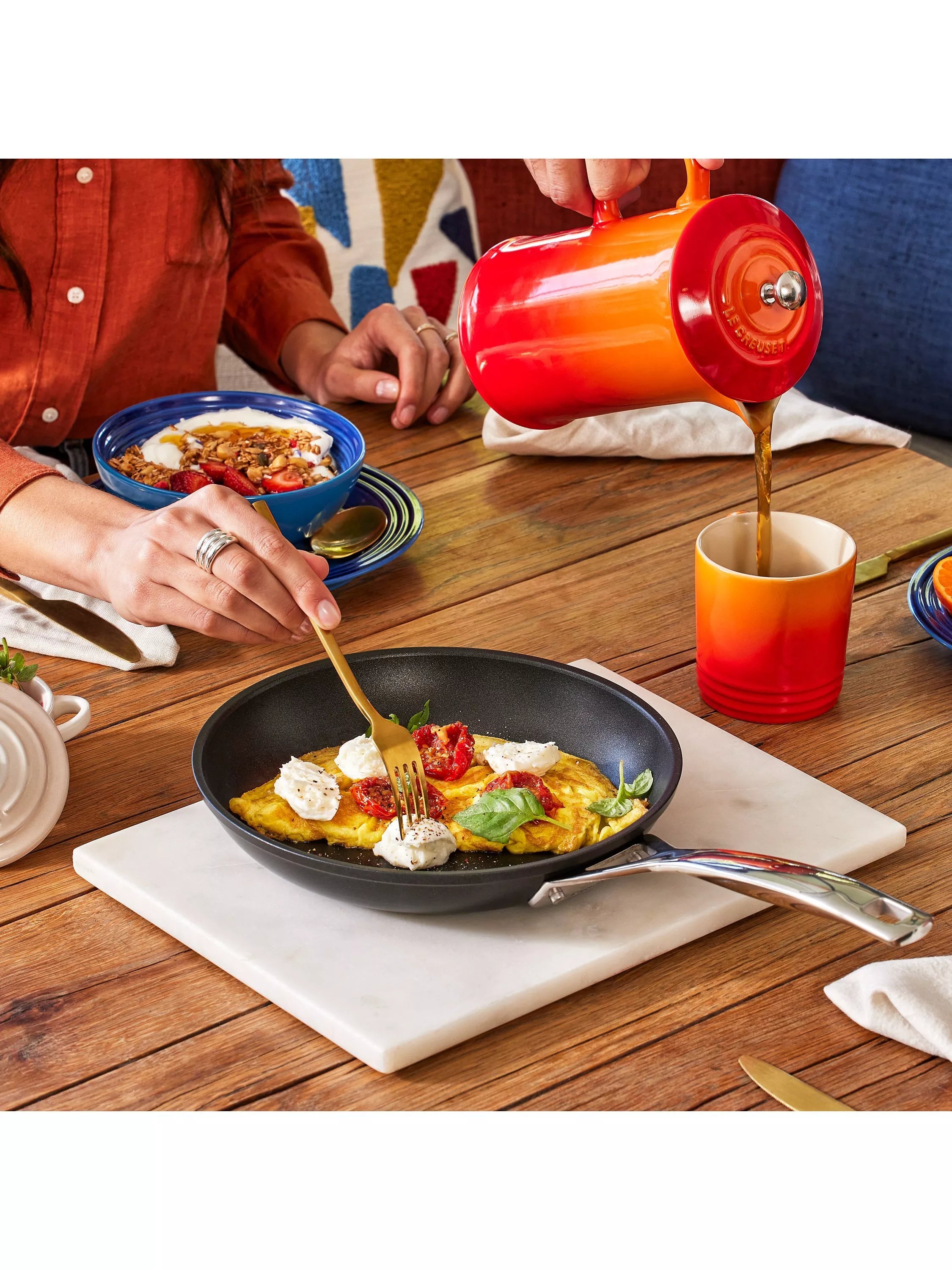 Stoneware Coffee Press with Metal Plunger 1L in Volcanic