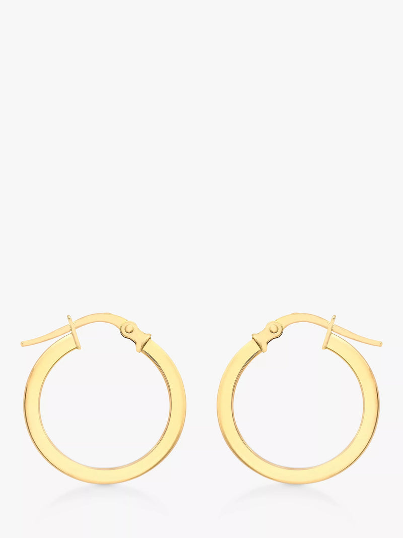 IBB 9ct gold hoop earrings 16mm, imported from the UK