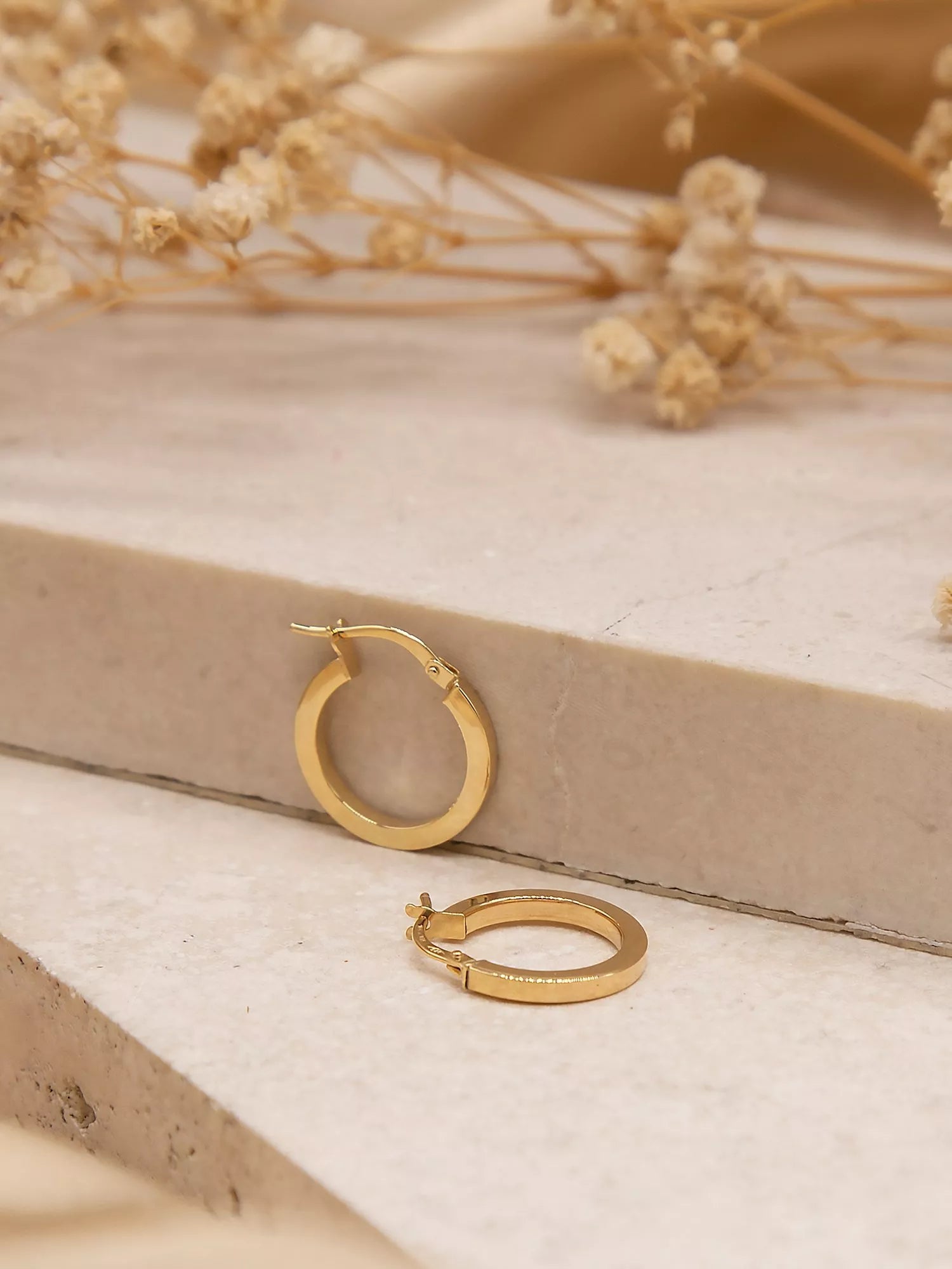 IBB 9ct gold hoop earrings 16mm, imported from the UK