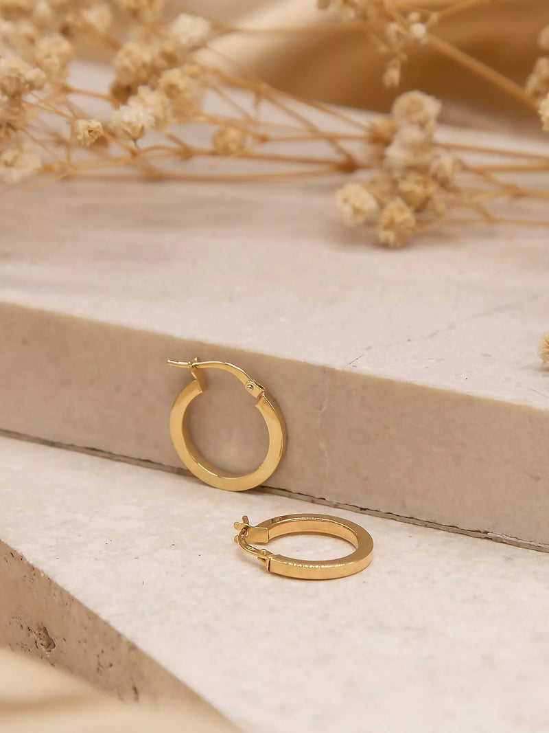 IBB 9ct gold hoop earrings 16mm, imported from the UK