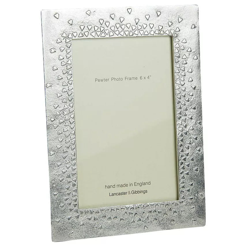 Lancaster and Gibbings Floating Hearts Pewter Photo Frame