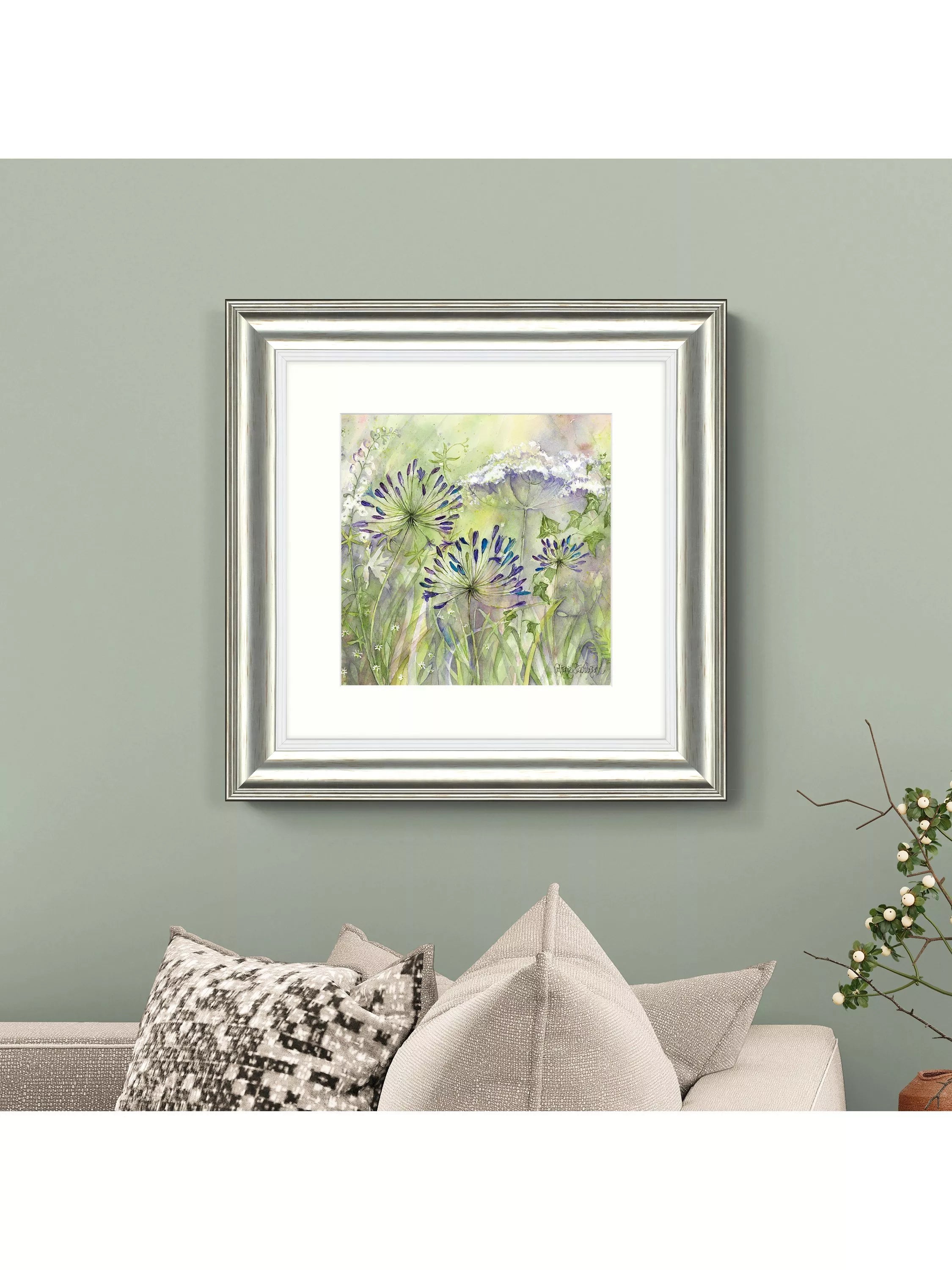 John Lewis Agapanthus Grasses II framed print 50x50cm - British product