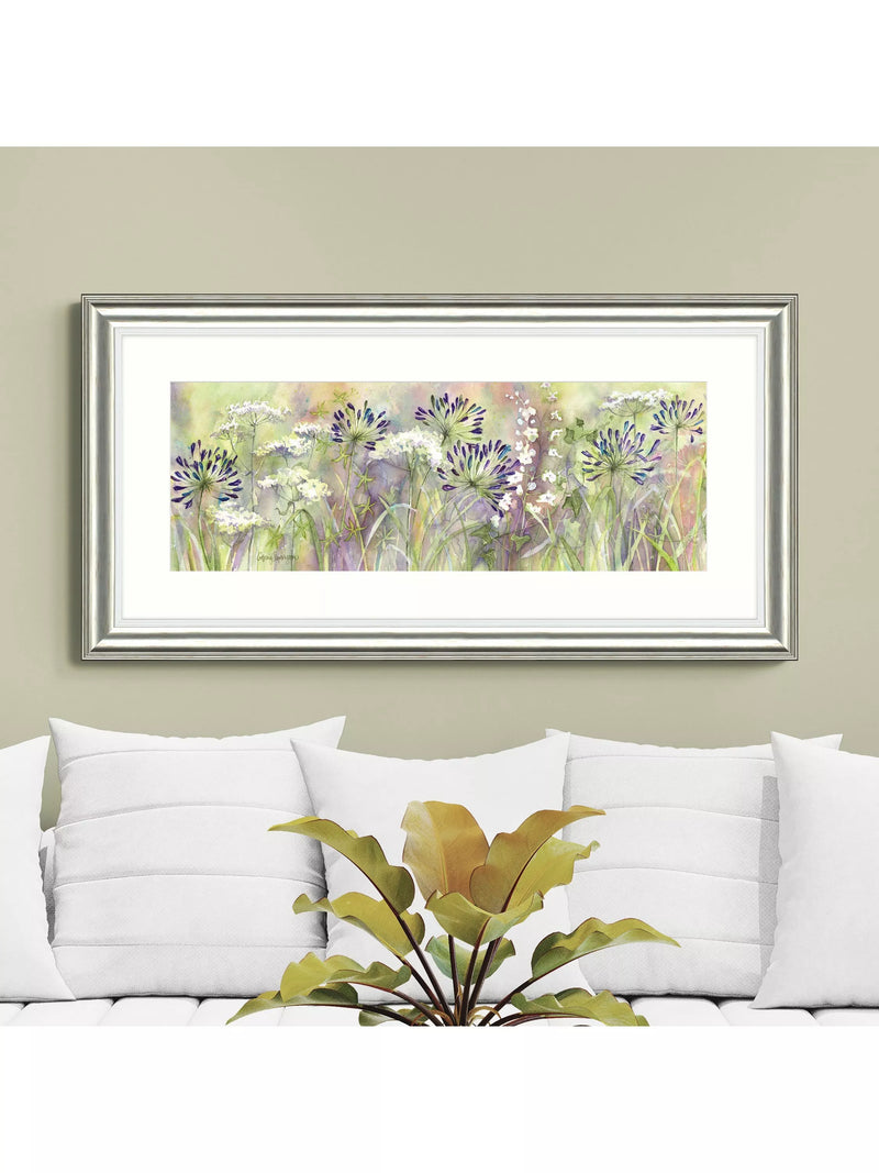John Lewis framed print Agapanthus Grasses 55x110cm, imported from the UK