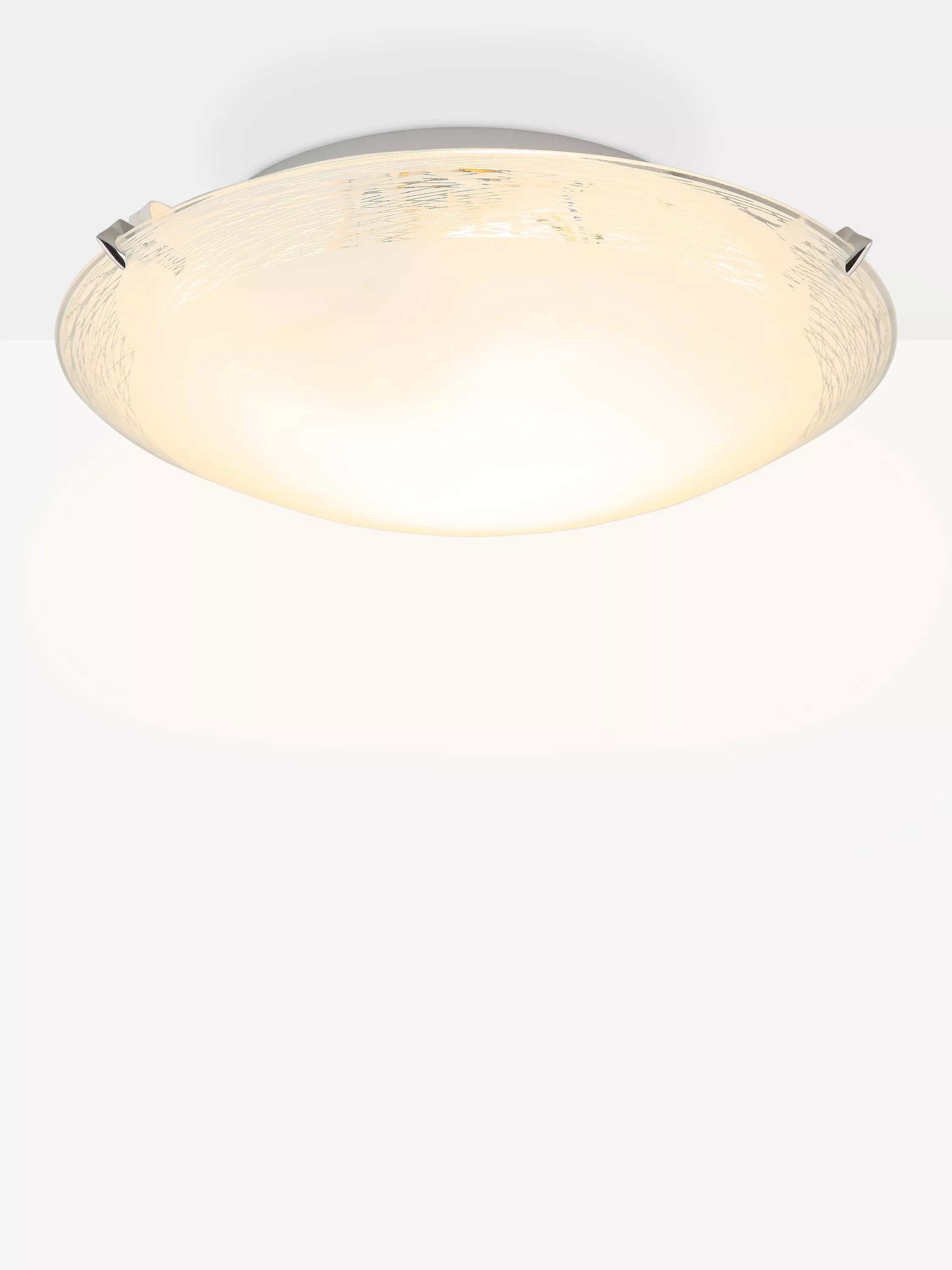 John Lewis Conrad flush ceiling light with frosted glass, imported from the UK