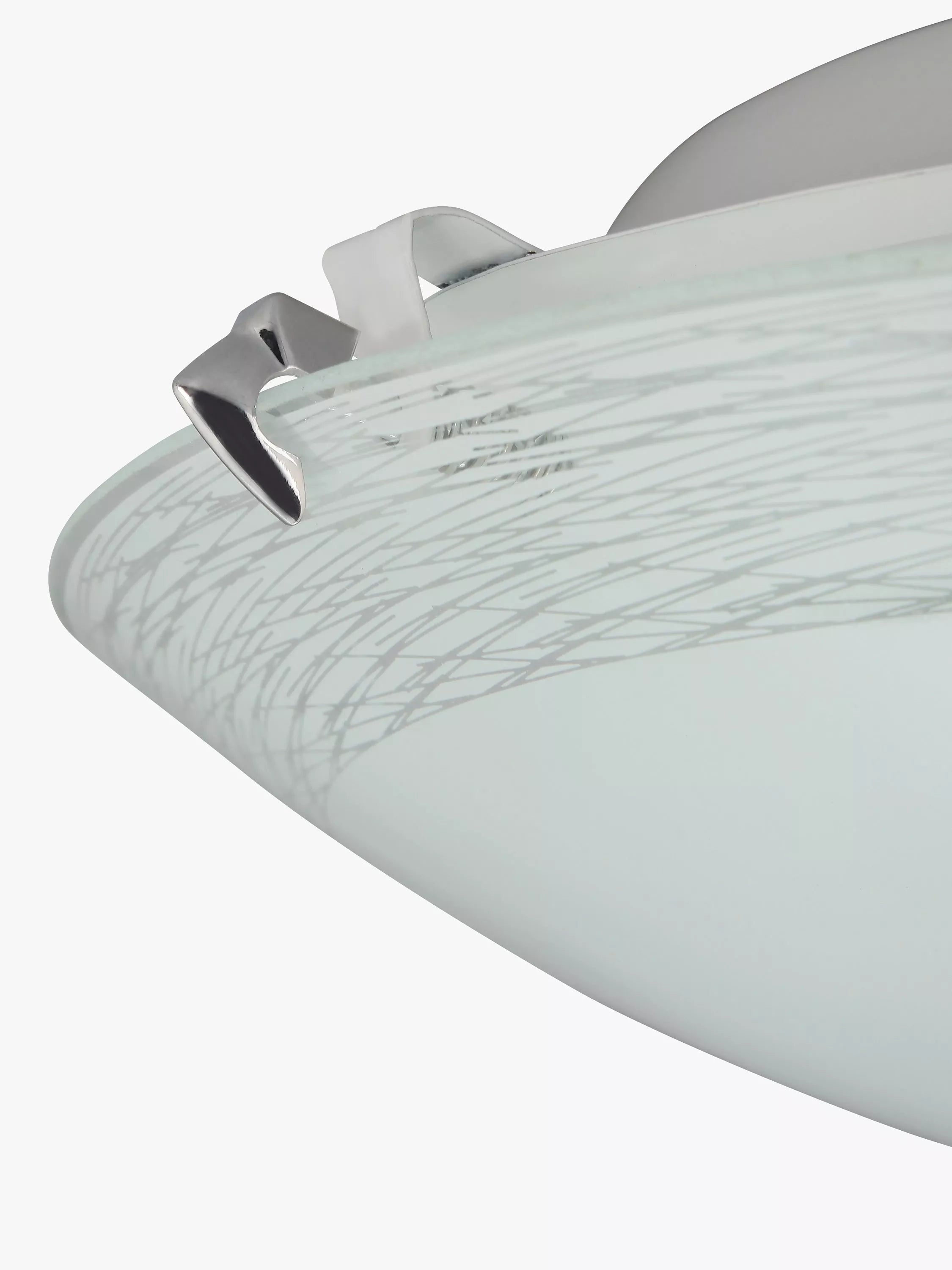 John Lewis Conrad flush ceiling light with frosted glass, imported from the UK
