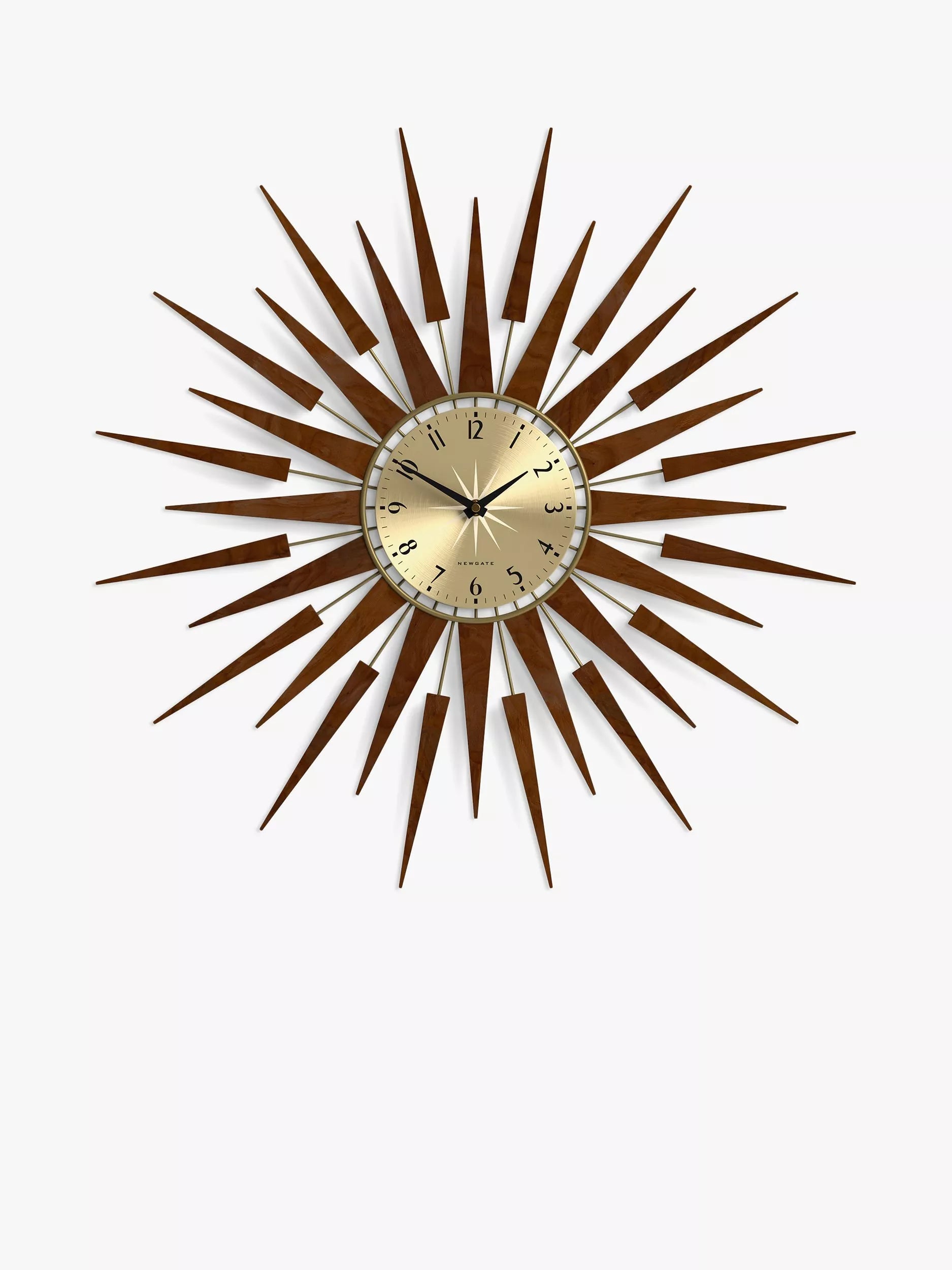 Newgate Clocks Pluto retro sunburst wall clock 65cm (British brand)