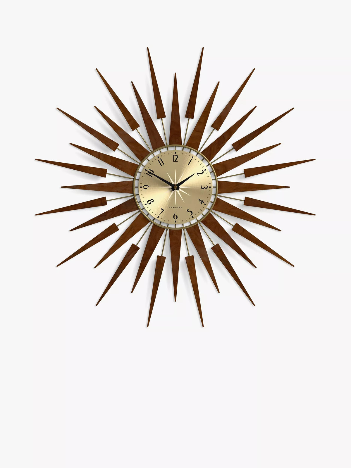 Newgate Clocks Pluto retro sunburst wall clock 65cm (British brand)