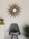 Newgate Clocks Pluto retro sunburst wall clock 65cm (British brand)