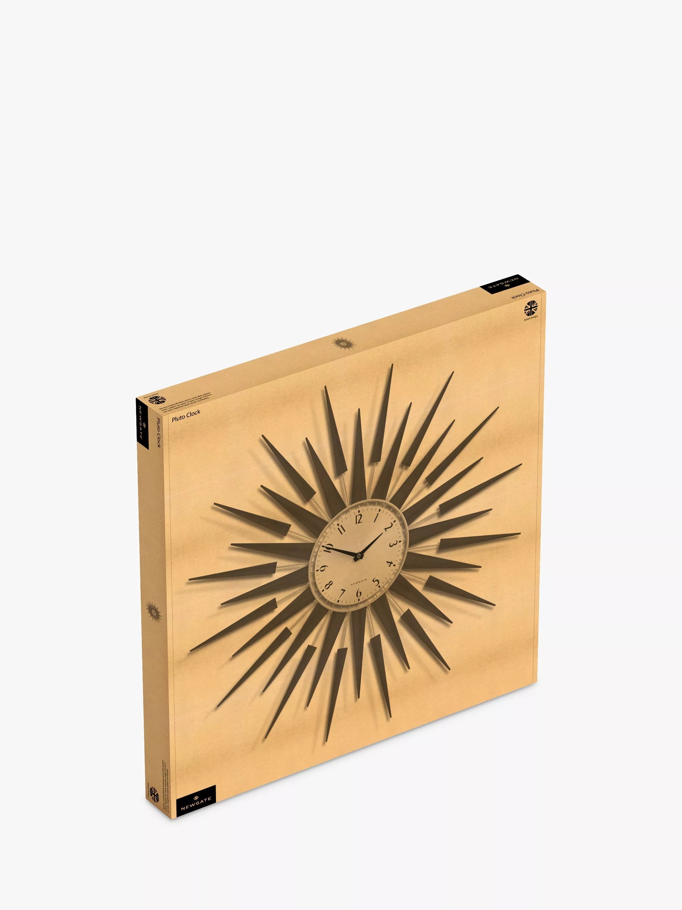Newgate Clocks Pluto retro sunburst wall clock 65cm (British brand)