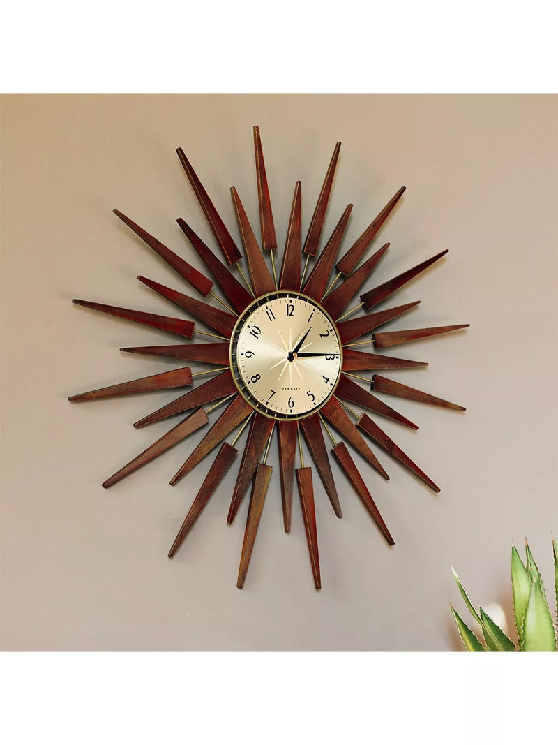 Newgate Clocks Pluto retro sunburst wall clock 65cm (British brand)