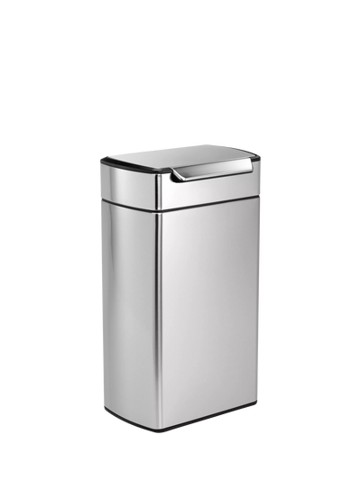 John Lewis Rectangular Touch Bar Bin in Brushed Stainless Steel, 40 Litre Capacity- Buy online at McGrocer