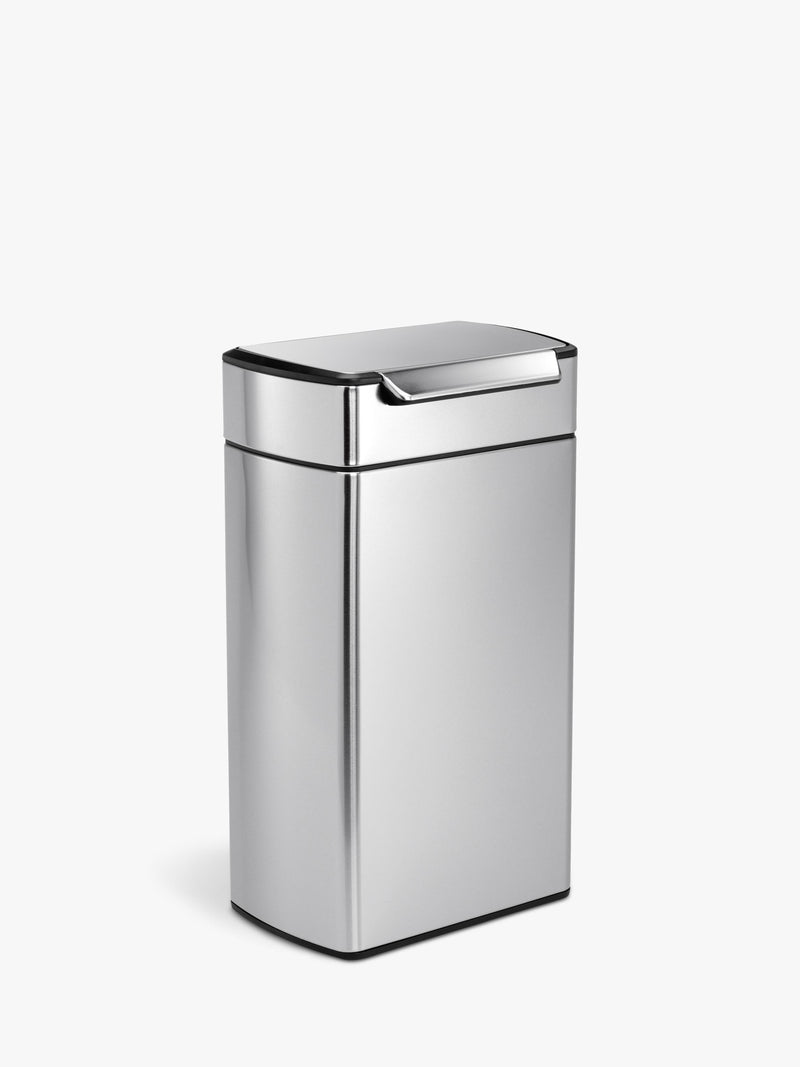 simplehuman rectangular touch bar bin brushed stainless steel 40L (British brand)