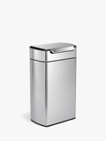 simplehuman rectangular touch bar bin brushed stainless steel 40L (British brand)