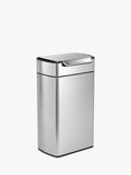 simplehuman Rectangular Touch Bar Bin, Brushed Stainless Steel, 40L