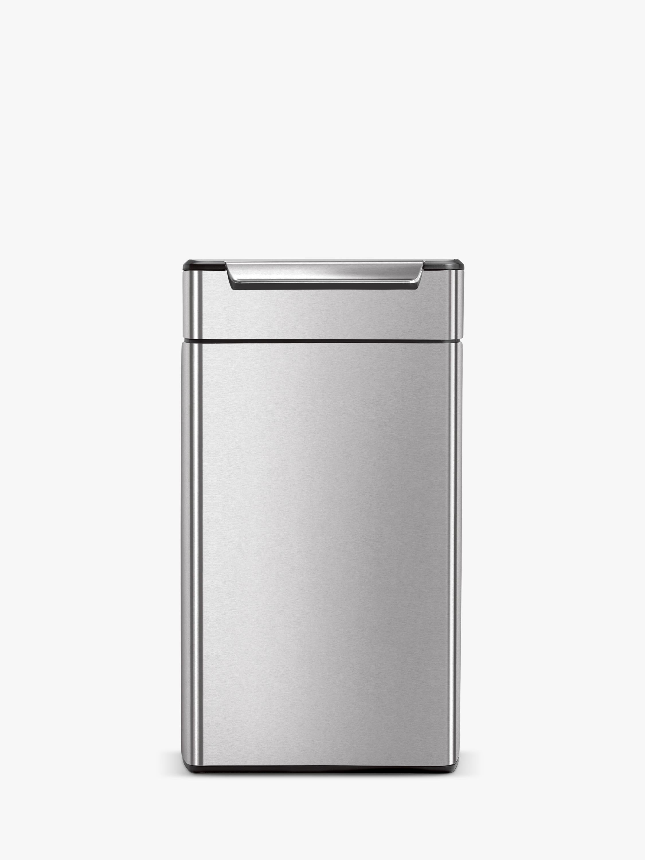 simplehuman rectangular touch bar bin brushed stainless steel 40L (British brand)