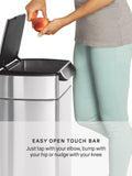 simplehuman rectangular touch bar bin brushed stainless steel 40L (British brand)