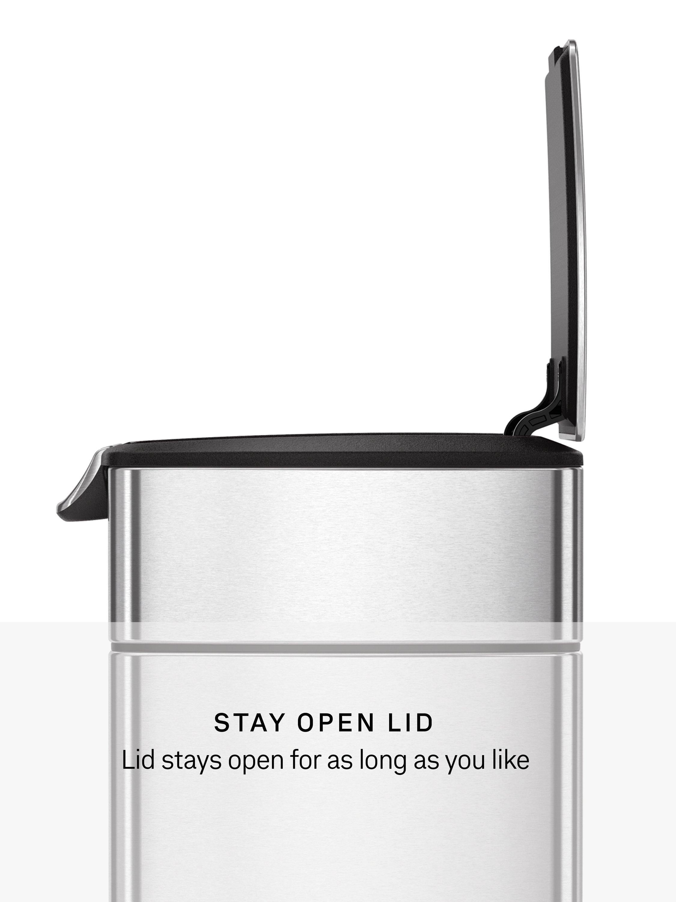 simplehuman rectangular touch bar bin brushed stainless steel 40L (British brand)