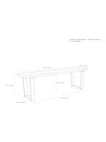 John Lewis Calia 3-seater solid oak dining bench - British product
