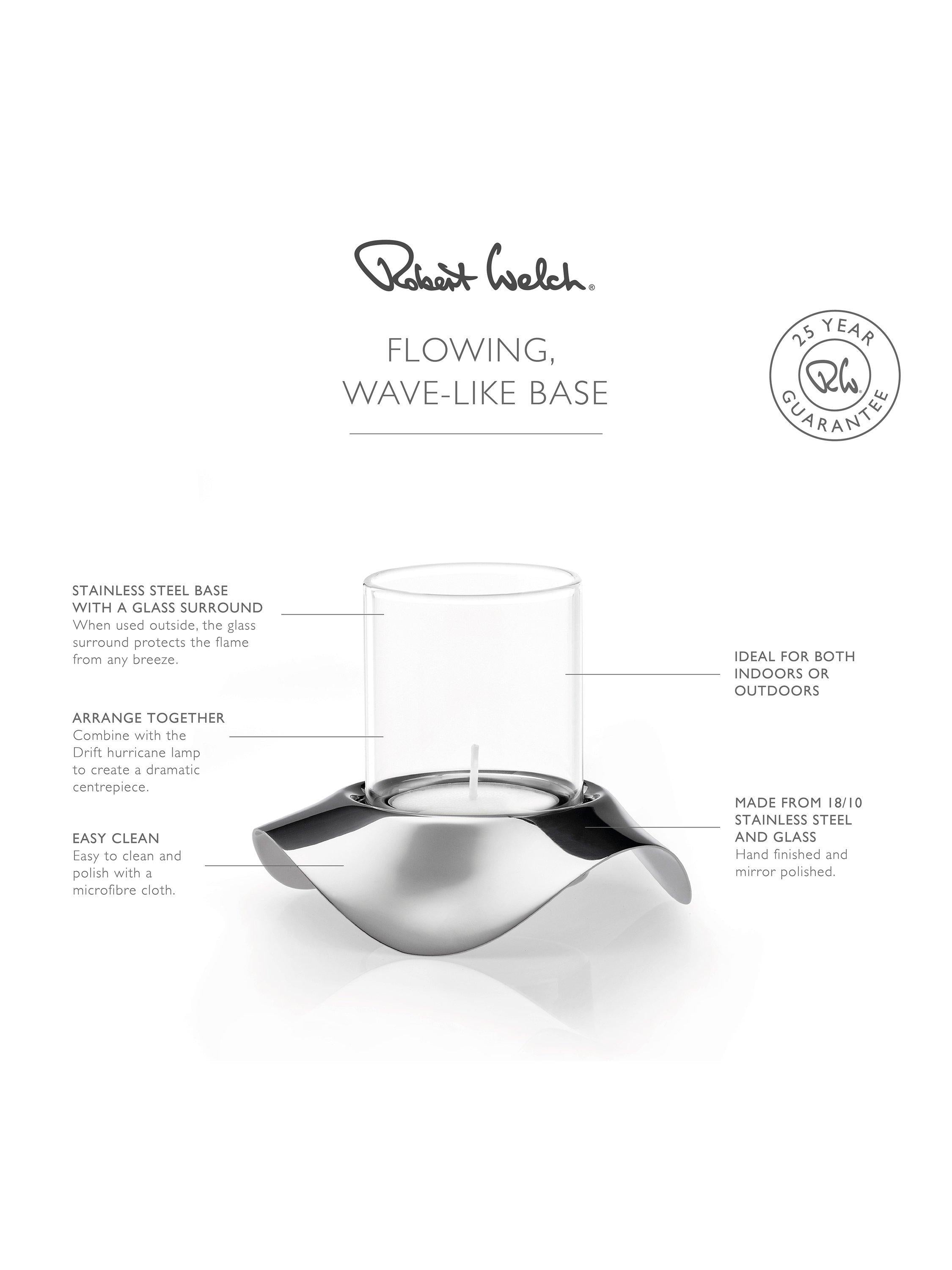 Robert Welch Drift tealight holder stainless steel - British product