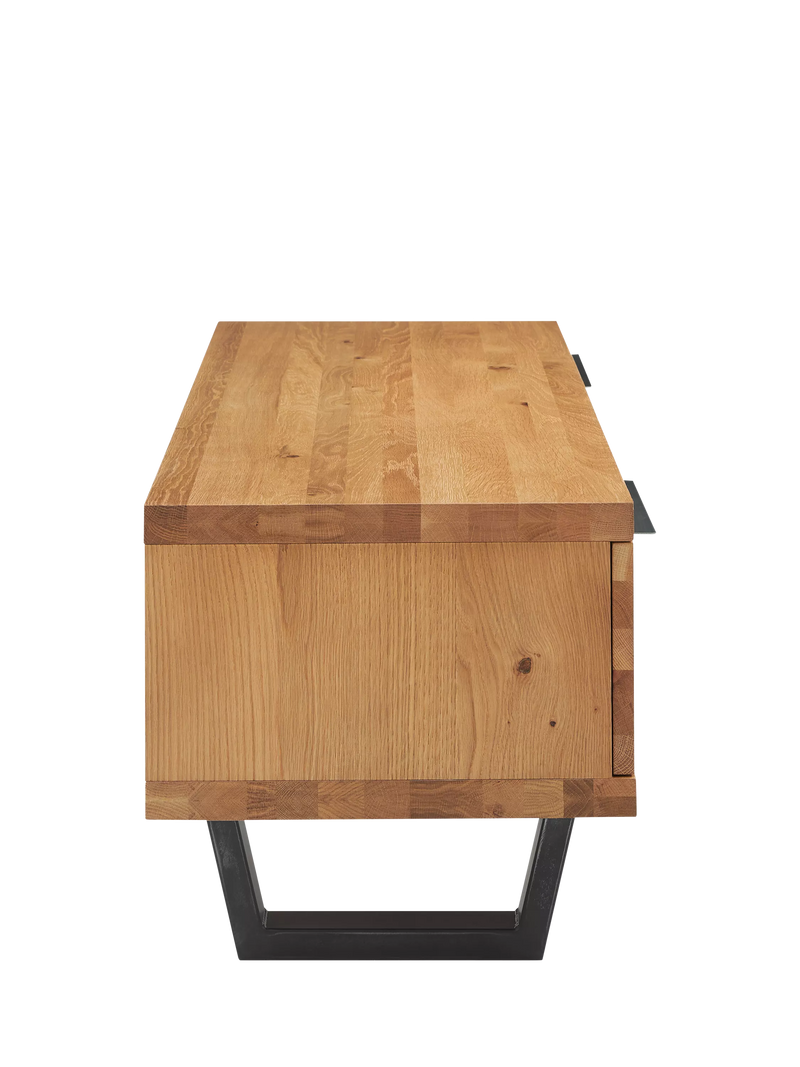 John Lewis Calia TV stand solid oak metal imported from the UK