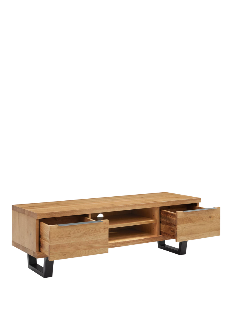 John Lewis Calia TV stand solid oak metal imported from the UK