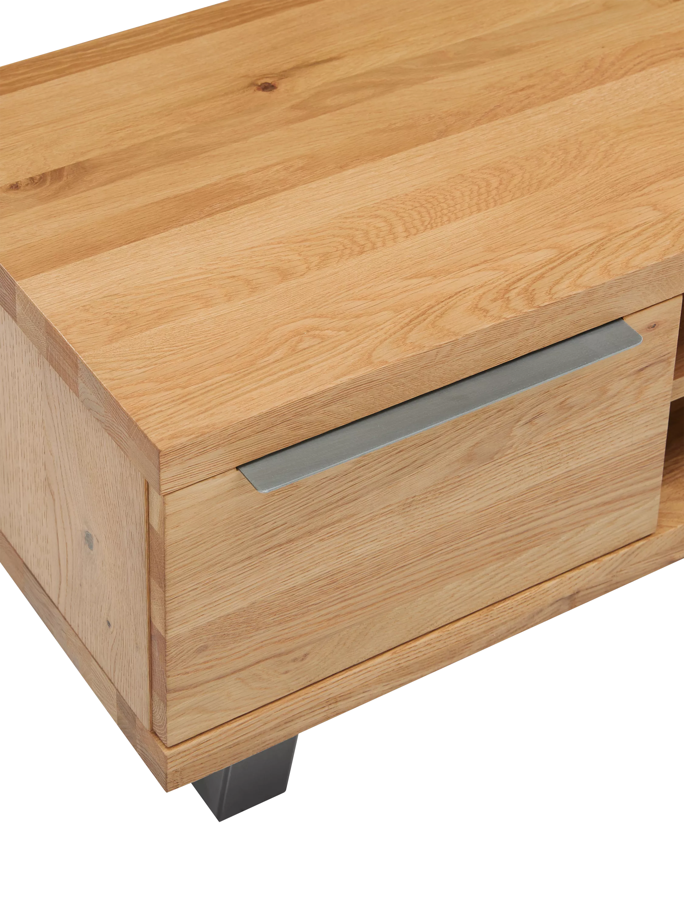 John Lewis Calia TV stand solid oak metal imported from the UK