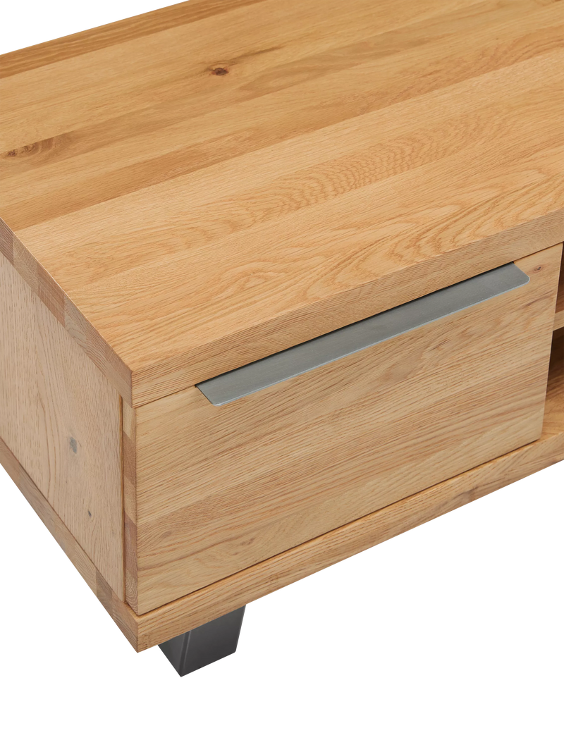 John Lewis Calia TV stand solid oak metal imported from the UK
