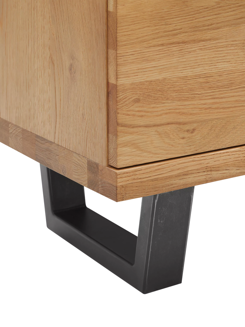John Lewis Calia TV stand solid oak metal imported from the UK