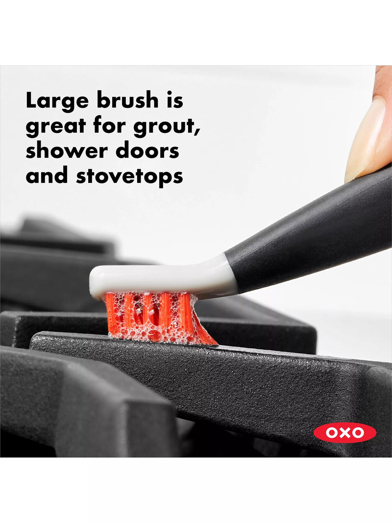 OXO Deep Clean Brush Set in orange, imported from the UK