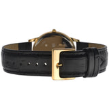 Sekonda men's date leather strap watch, black/cream, imported from the UK