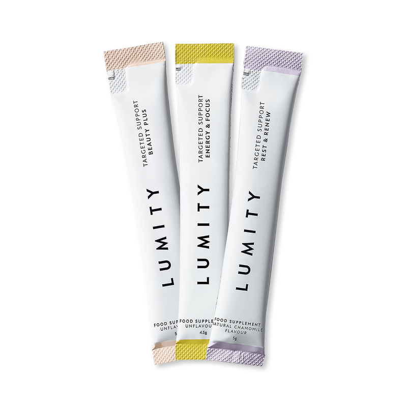 Lumity Discovery Trio supplement powders sample pack (British brand)