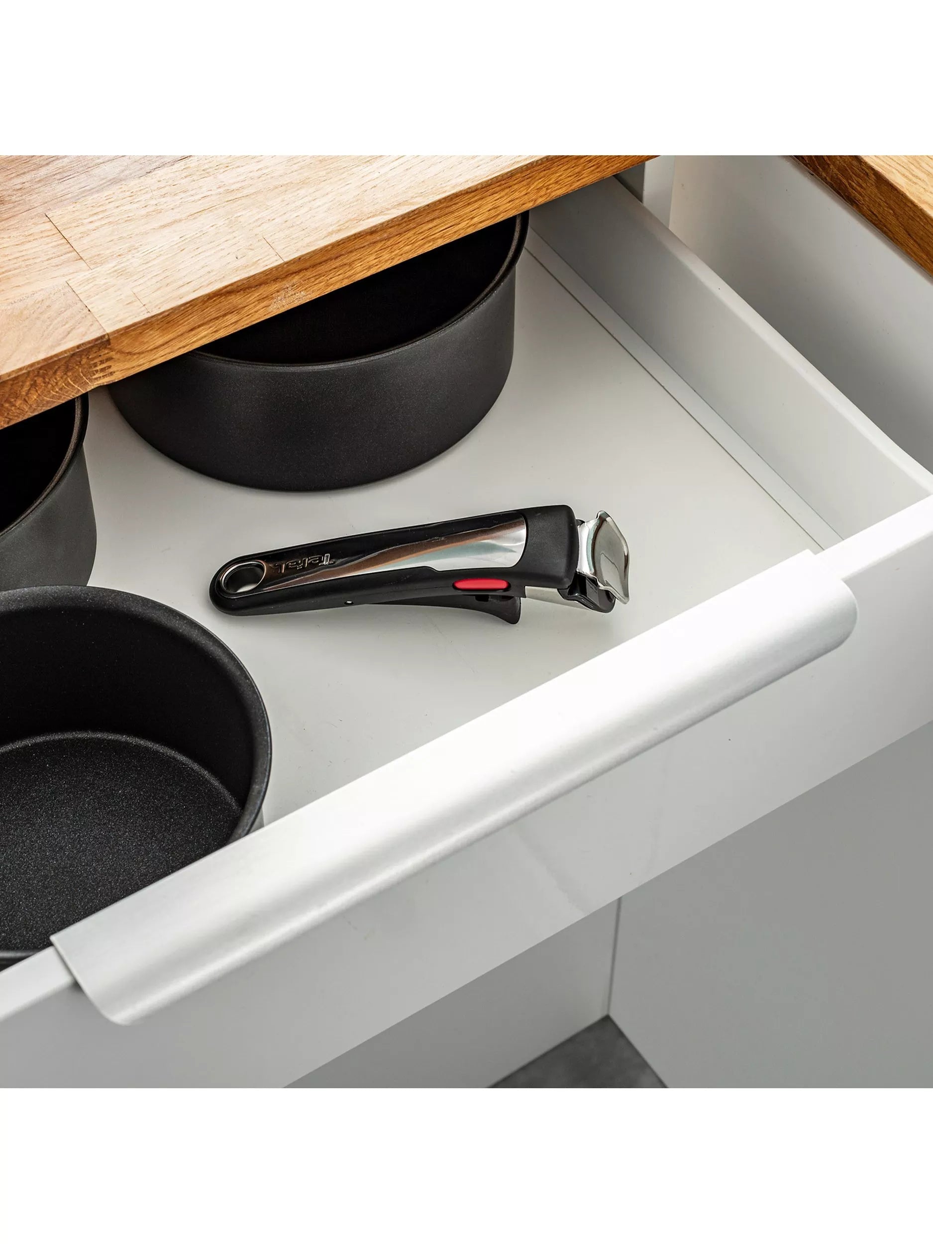 Tefal removable cookware handle with bakelite and stainless steel, black (British brand)