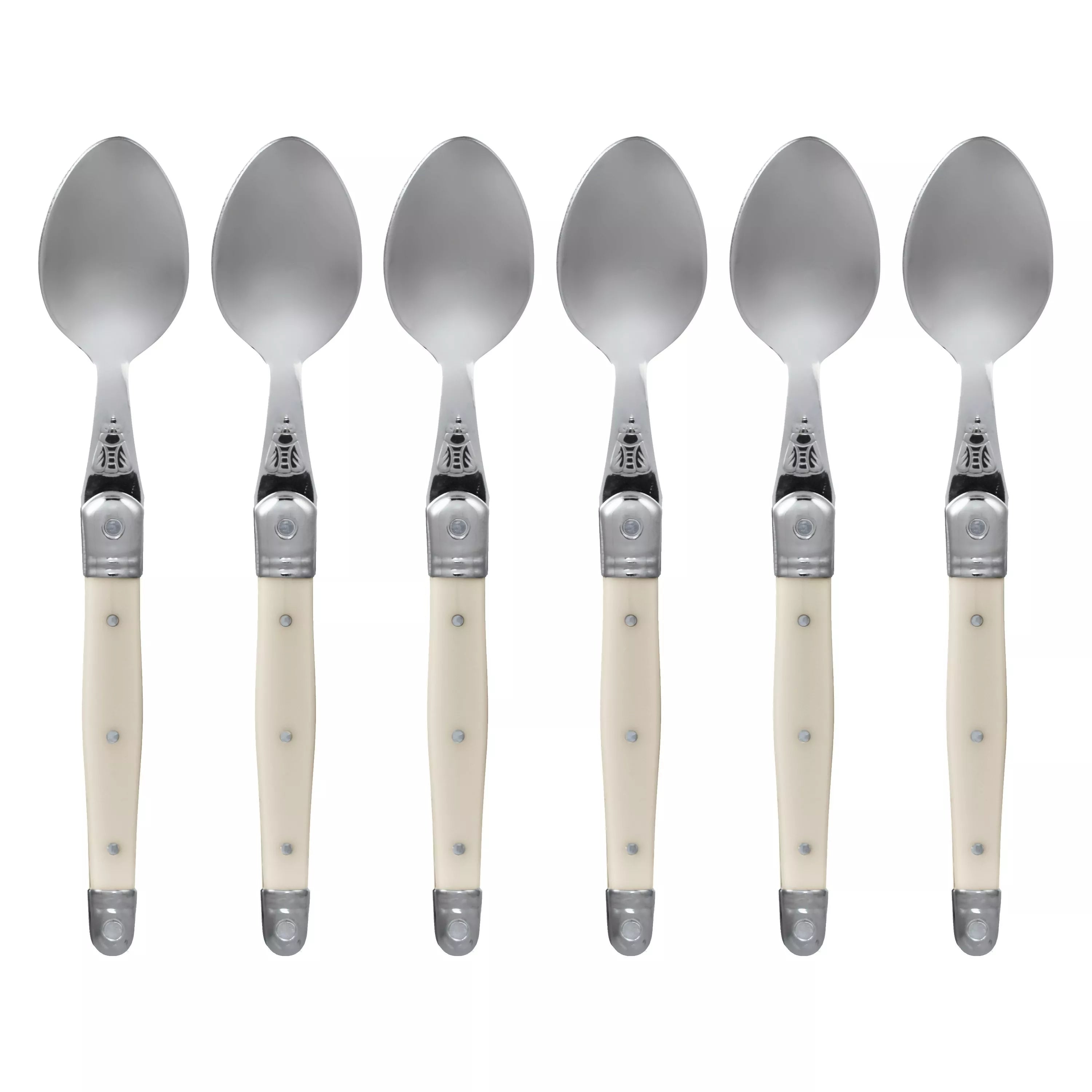 Laguiole Stainless Steel Teaspoons, Set of 6, Ivory