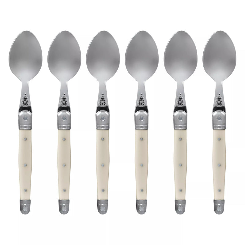 Laguiole Stainless Steel Teaspoons, Set of 6, Ivory