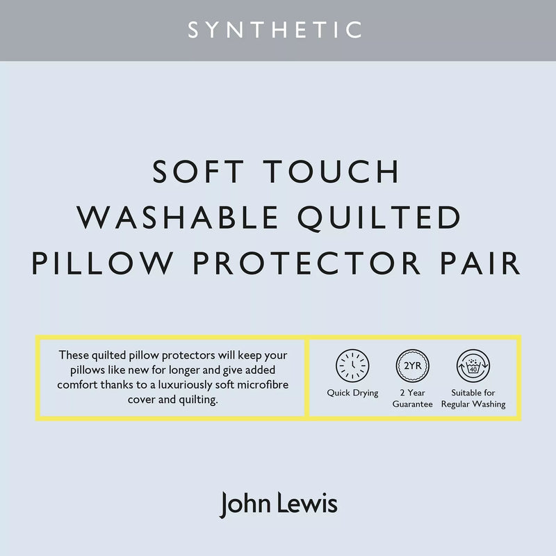 John Lewis quilted soft touch pillow protectors king size pair, UK version