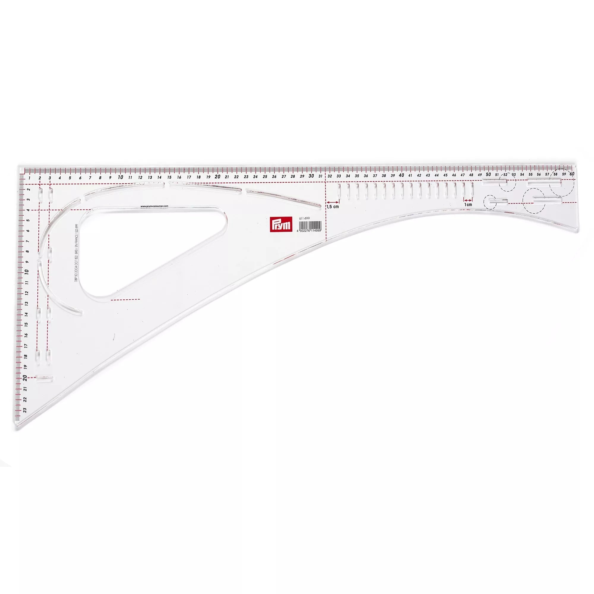 Prym dressmaker's ruler transparent measuring tool, UK version