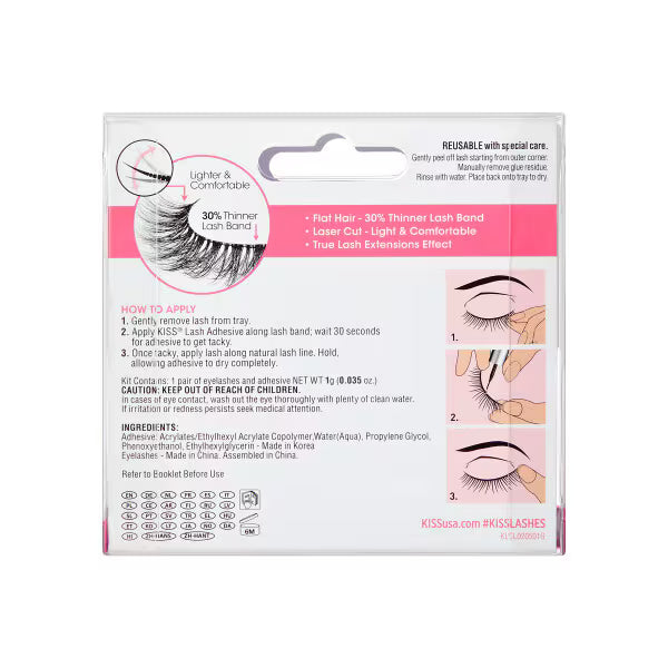 Kiss Luxtensions False Eyelashes 02 strip, UK version