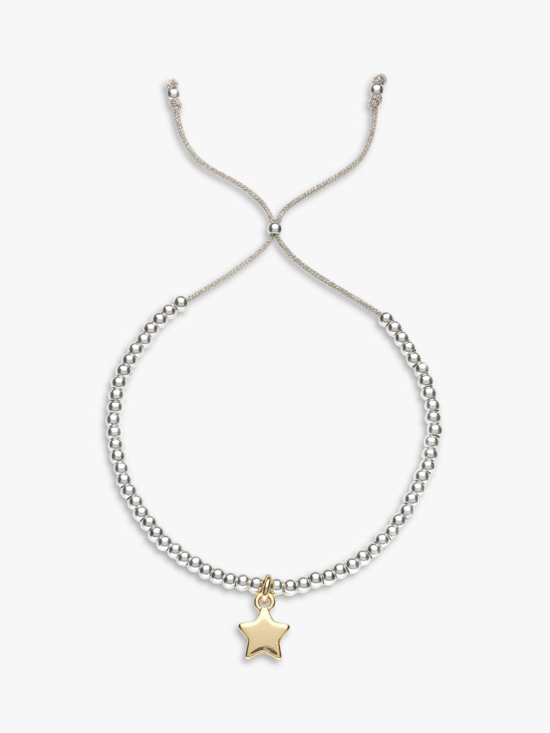 Estella Bartlett adjustable beaded star bracelet in silver and gold - British product