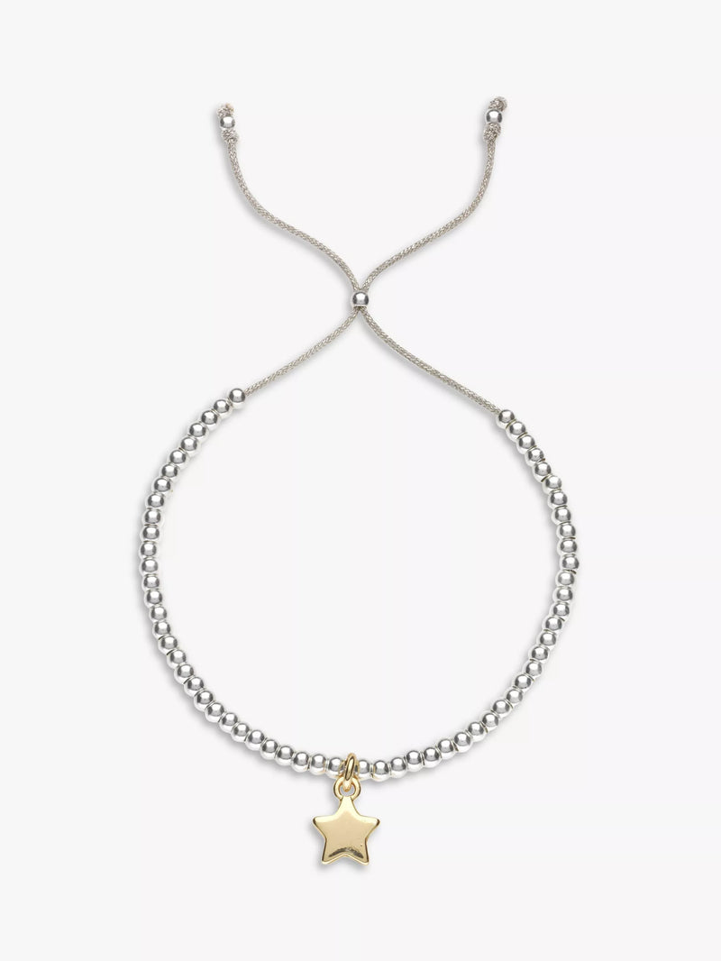Estella Bartlett adjustable beaded star bracelet in silver and gold - British product