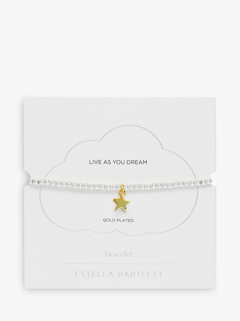 Estella Bartlett adjustable beaded star bracelet in silver and gold - British product