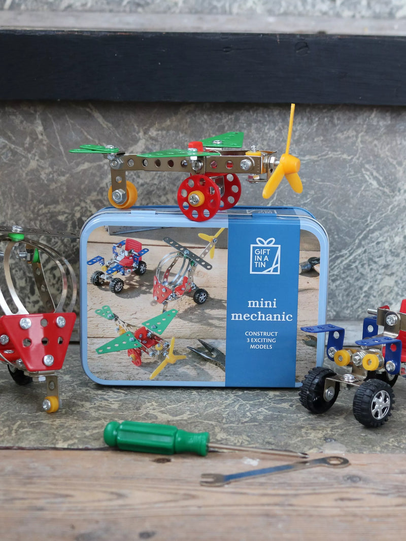 Apples to Pears mini mechanic build kit in tin, UK version
