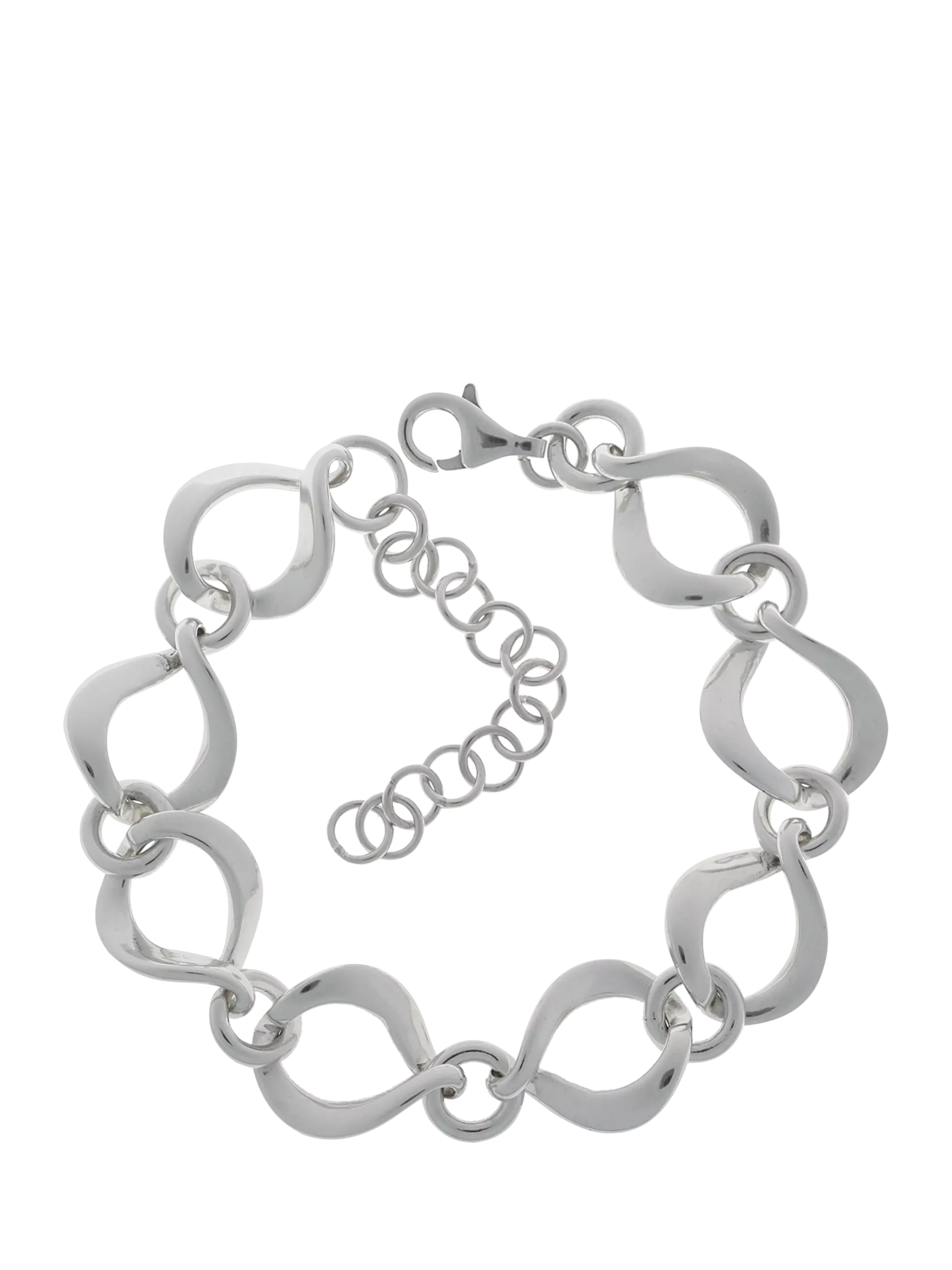 Nina B sterling silver twisted open link bracelet 21cm (British brand)