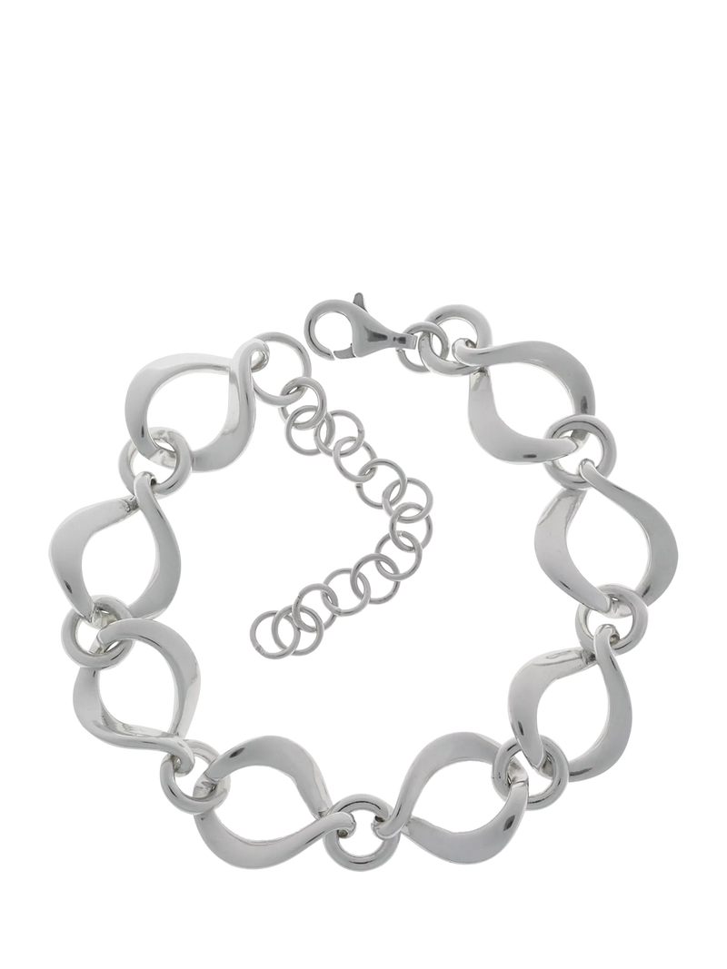 Nina B sterling silver twisted open link bracelet 21cm (British brand)