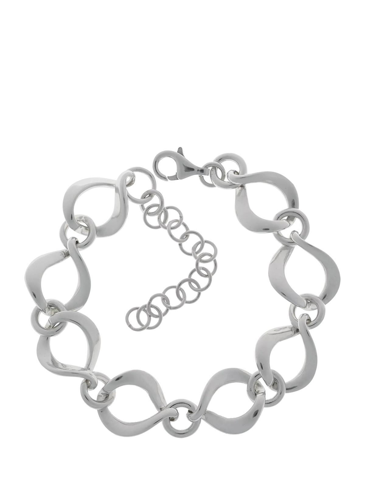 Nina B sterling silver twisted open link bracelet 21cm (British brand)
