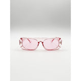 SVNX flat top oval sunglasses in pale pink, imported from the UK