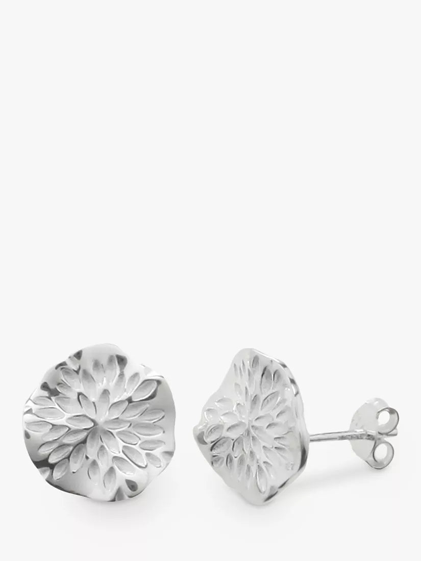 Nina B sterling silver wavy disc stud earrings, UK version
