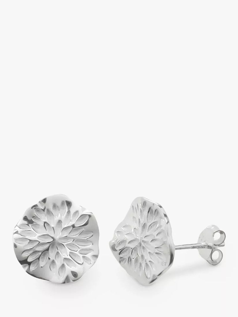 Nina B sterling silver wavy disc stud earrings, UK version