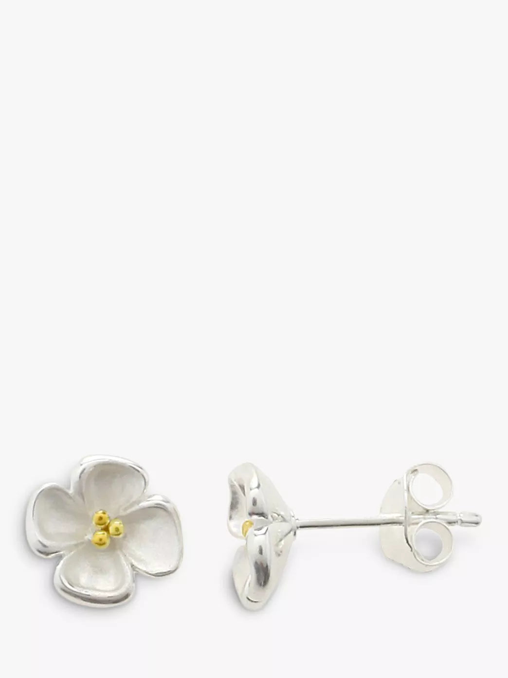 Nina B sterling silver gold plated flower stud earrings - British product