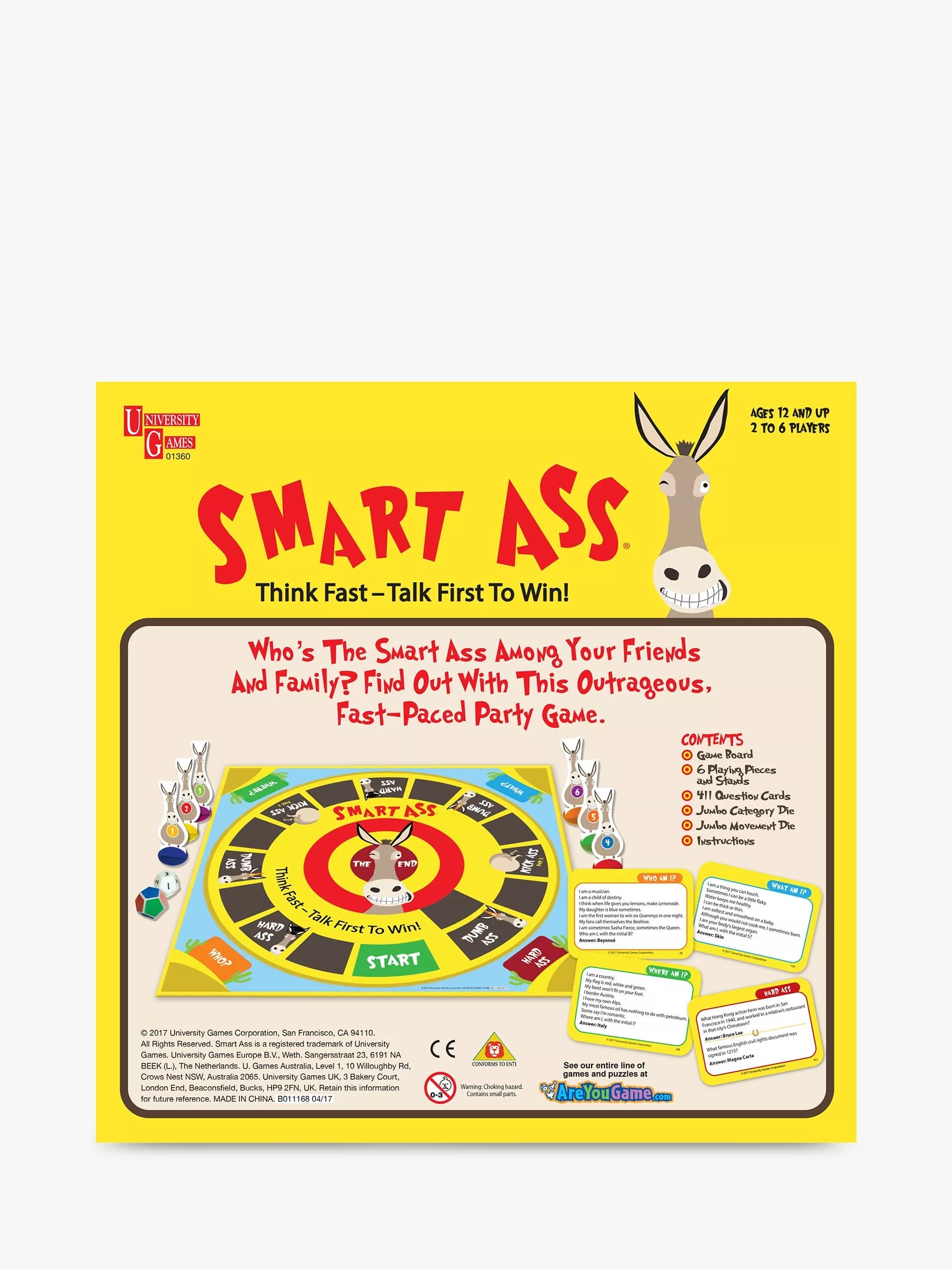 University Games Smart Ass board game 27cm (British brand)