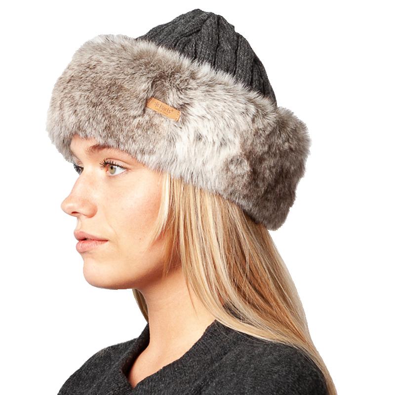Barts faux fur cable bandhat, one size, UK version